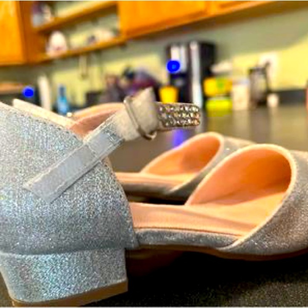 Silver girls dress shoes